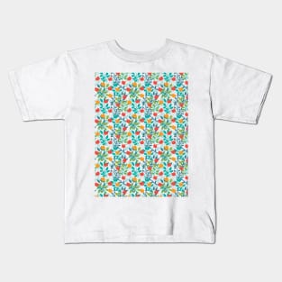 Spring Red and Green Colors Apple Fruit Pattern Kids T-Shirt